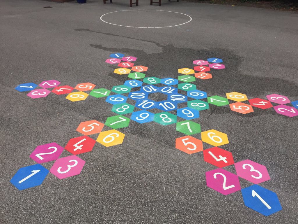 Way Hexagon Hopscotch Thermoplastic Playground Marking Thermmark