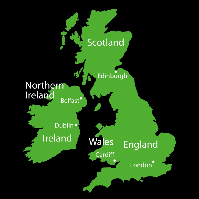 4 Point UK Map Compass Markings By Thermmark   TME017 UK British Isles Map 768x768 