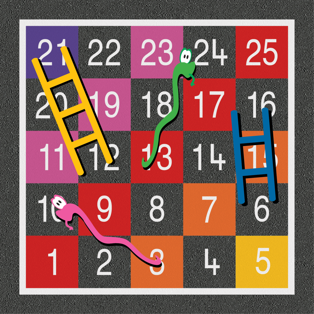 TMG003-25LH Snakes & Ladders 1-25 Large Half Solid | Thermmark ...