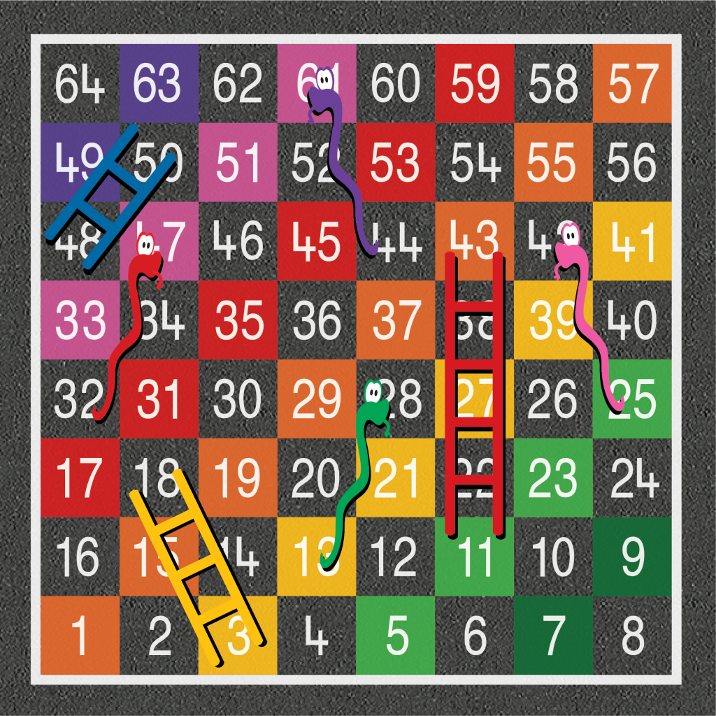 TMG003-64LH Snakes & Ladders 1-64 Large Half Solid | Thermmark ...