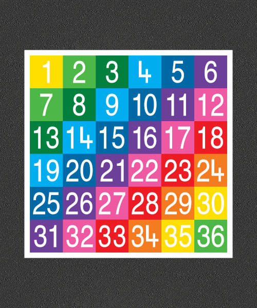 TME008-36SF Number Grid 1-36 Full Solid