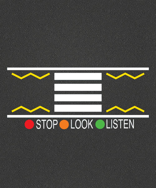 TMR014 Stop Look Listen Zebra Crossing