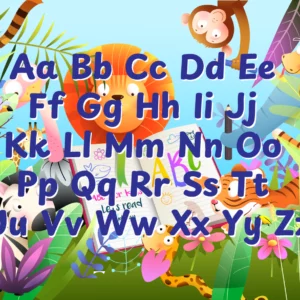 Animal alphabet in lower case and upper case